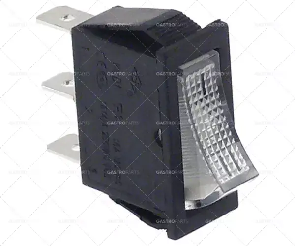 Kolébkový rozměr 30x11mm bílá 1CO 250V 16A I-II konektor 6,3mm jazýčky Autentický