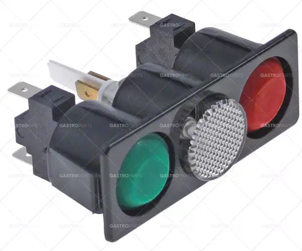 kombinace spínačů montážní rozměry 77x28mm zelená/bílá/červená 1NO/indikátor světla/1NO 250V 16A Bezpečná Platba