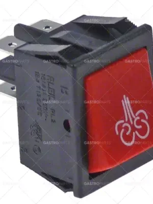 Akční Cena momentový kolébkový spínač montážní rozměry 30x22mm červený 2NO 250V 16A
