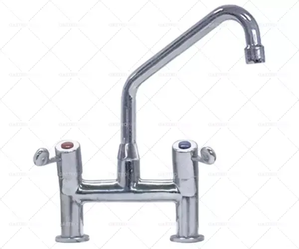 Akční Cena můstková směšovací baterie keramická hlava 1/2" 90° délka výtoku 150mm výška výtoku 255mm