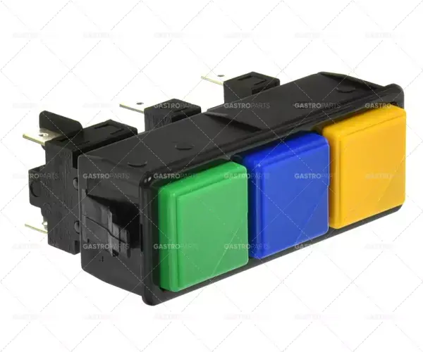 Přepínač kombinace rozměru 28,5x77,5mm žlutá / zelená 2NO / 1Z / 1NO 250V 16A Horká Nabídka
