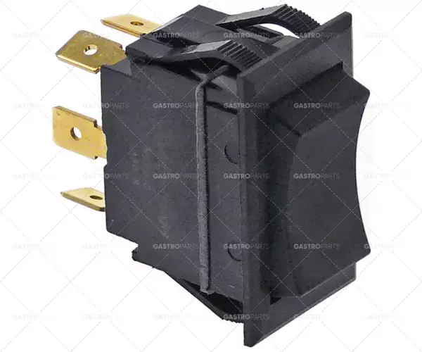 Kup Teď kolébkový spínač montážní rozměr 37x21mm 250V 10A 2co samec 6,3mm obdélníkový černý