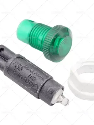 kontrolka ø 10 mm zelená 240V přívodní kabel 300 mm délka kabelu 300 mm Dokud Zásoby Vydrží