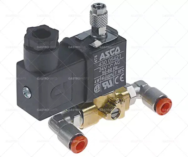 elektromagnetický ventil mosazný 3-cestný připojení John Guest 6mm NC DN 1,6mm p max. 8,5bar Dokud Zásoby Vydrží