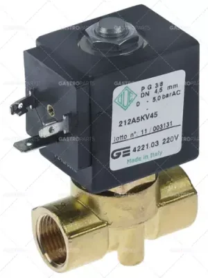 Horká Nabídka elektromagnetický ventil mosaz 2-cestné připojení 240VAC zásuvné připojení l 46mm dn 4,5mm ode