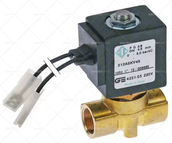 Horká Nabídka elektromagnetický ventil mosazný 2-cestné připojení 230 VAC vnitřní faston 6,3 mm L 46 mm DN 4,5 mm ODE