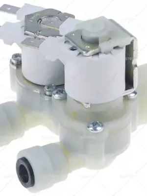 elektromagnetický ventil dvojitý přímý 230V vstup 10-12l/min t.max. 60°C rpe plast Nová Kolekce