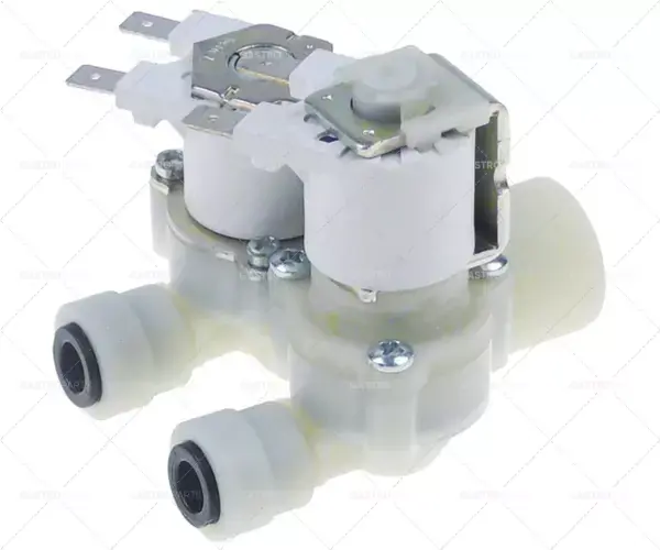 elektromagnetický ventil dvojitý přímý 230V vstup 10-12l/min t.max. 60°C rpe plast Nová Kolekce