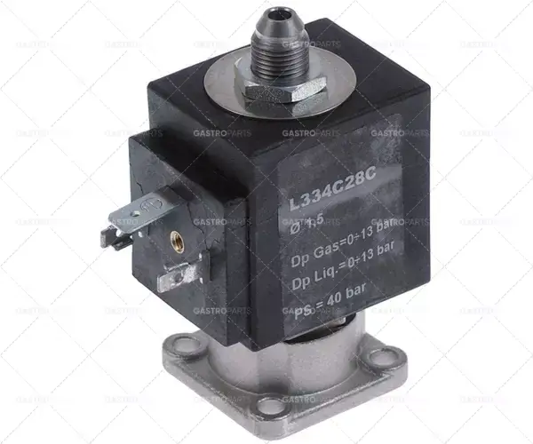 Nejprodávanější elektromagnetický ventil nerezová ocel 3-cestný 230VAC DN 1,5mm násuvná zásuvka DIN 0 do +130°C