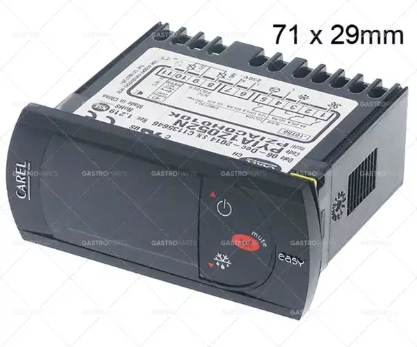 elektronický regulátor CAREL PZIAC0H010K montážní rozměry 71x29mm vestavná hloubka 59mm Expresní Doručení