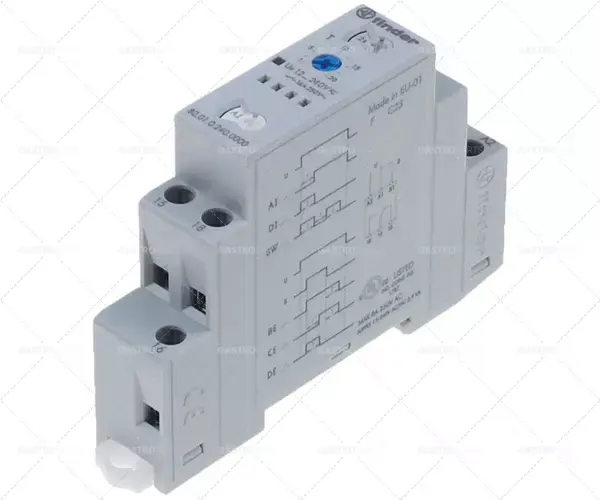 časové relé FINDER F45 časový rozsah 0,1s-24h 12-240V AC/DC 16A montážní měření DIN lištamm Přímo Od Výrobce