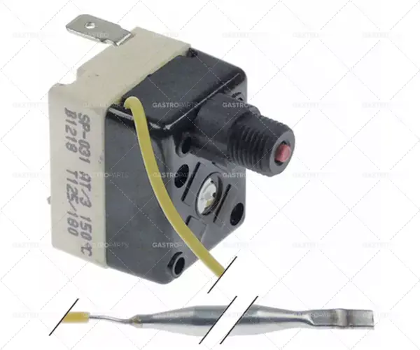 Výhodná Nabídka bezpečnostní termostat vypínací tep. 150°C 1pólová 1NC 16A sonda ø 6mm sonda L 65mm