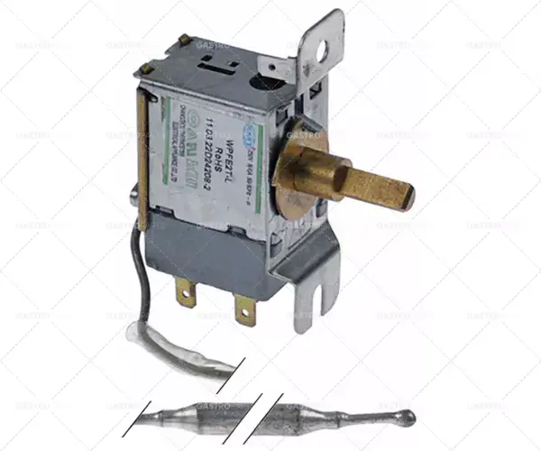 termostat t.max. 95°C teplotní rozsah 0-95°C 1pólová sonda 1NO 6A ø 6mm sonda L 95mm Ihned K Objednání