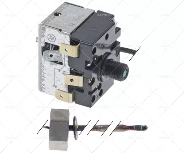 bezpečnostní termostat vypínací tep. 365°C 1pólová 1CO 16A sonda ø 4mm sonda L 107mm Nová Kolekce