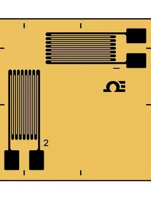 Biaxial 0/90° Corner T Rosette Strain Gauges (Pack of 5) - Termination type ribbon leadsResistance 350 ΩGrid length 6 mmGrid width 3,1 mmCompensation AL (aluminium) Nová Kolekce