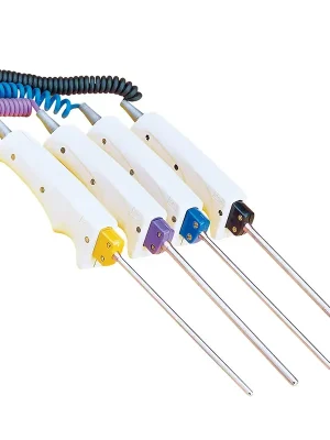 Finální Výprodej General Purpose Integral Handle Thermocouple Probes - Thermocouple type TDiameter 4,8 mm (3/16")Measuring end type exposedLenght 30 cm (12")Sheath material Stainless Steel 304