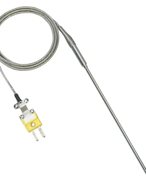 Vysoce Kvalitní Termočlánková sonda TJ36 s nerezovým opředením přívodu - Typ termočlánku TPrůměr 3,2 mm (1/8")Typ měřícího konce neuzemněný spojDélka 15 cm (6")Materiál pláště Inconel® 600