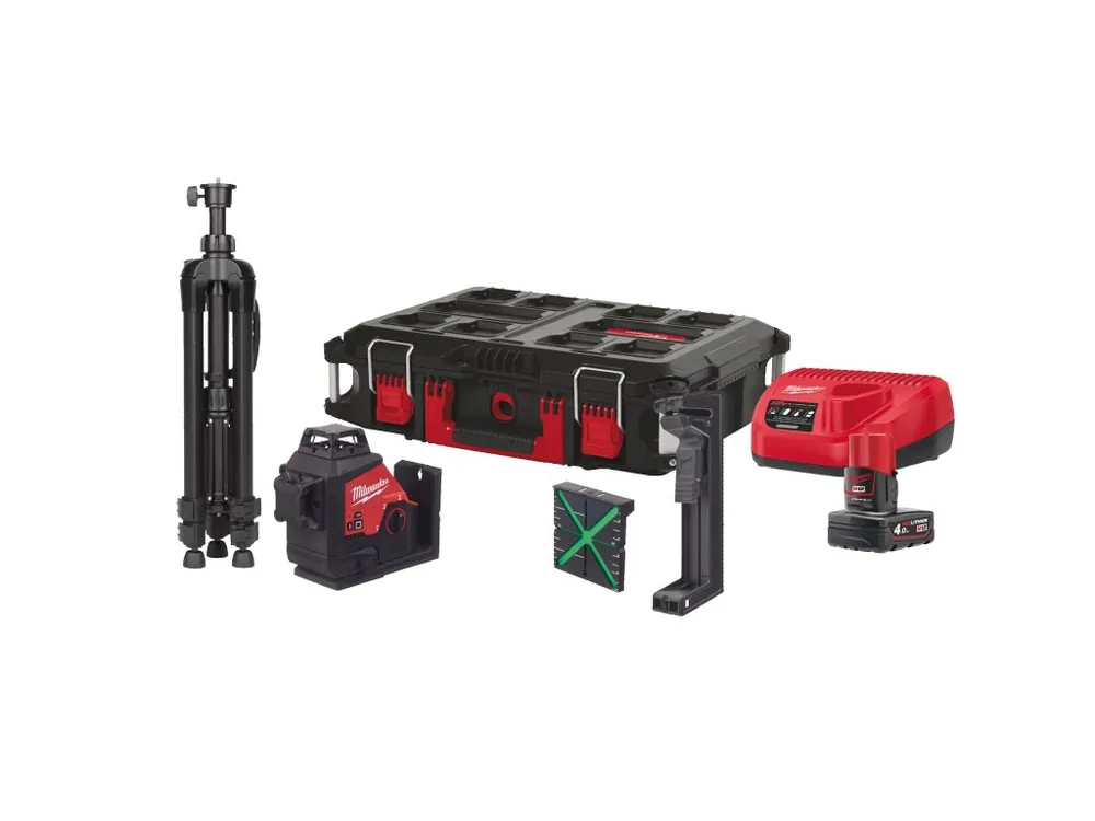 Odeslání Ihned M12 3PLSKIT-401P 360° Zelený 3-rovinný laser 4933499379 MILWAUKEE