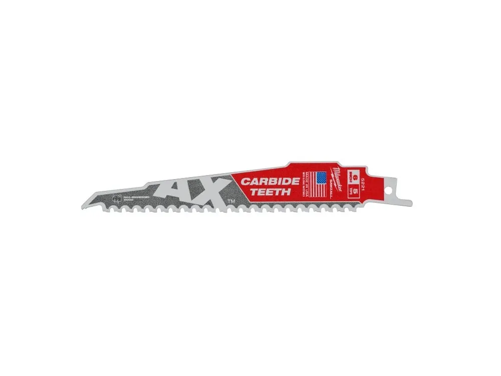 Časově Omezené SAWZALL™® pilový plátek AX s tvrdokovovými zuby na dřevo s hřebíky délka plátku 300 mm 5 ks 48475527 MILWAUKEE