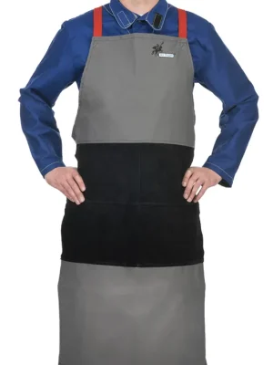 Schürze ohne Schulterpolster Weldas Arc Knight /38-4442W/ 107x80cm grauer Stoff + Leder Must-Have