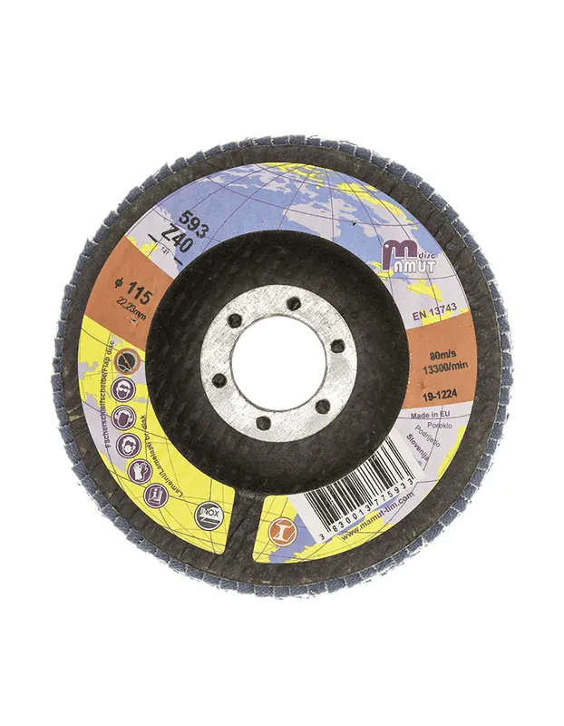 Lamellenscheibe MAMUT Profi Zirkonkorund HD 125mm zr. 80 (631) schräg, Edelstahl Zlevněný