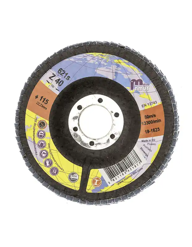 Lamellenscheibe MAMUT Profi Zirkonkorund STD. 125mm zr. 60 (630er) schräg, Edelstahl Víkendová Akce
