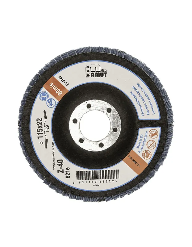 Fächerschleifscheibe MAMUT Profi SLIM Zirkonoxid 50% 115mm Zr. 60 (623E) abgewinkelt, Stahl-Edelstahl Aktuální