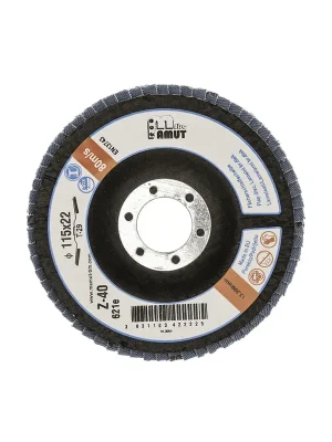 Fächerschleifscheibe MAMUT Profi SLIM Zirkonkorund 50% 115mm zr. 120 (626e) schräg, Edelstahl Autentický