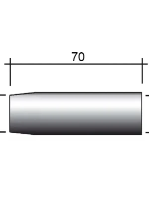Bezpečná Platba MIG-Düse M14 vernickelt /145.D015/-ZVAR/70mm/12mm/konisch