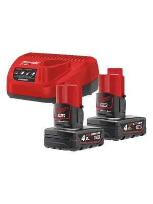Expresní Doručení Batteriesatz Milwaukee M12™ NRG M12NRG-402 (2x4,0Ah +1xC12C) /4933459211/