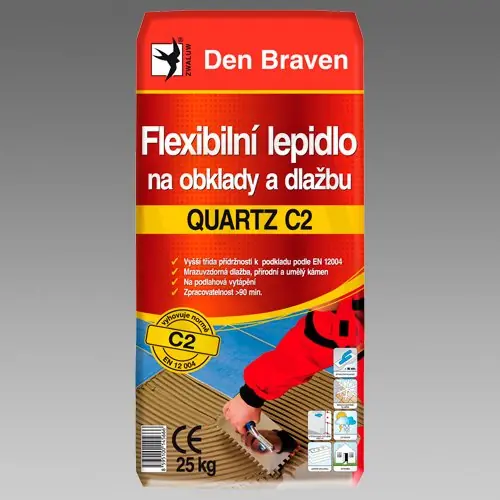 Levný FX lepidlo na obklady a dlažbu Quartz 25 kg C2 DEN BRAVEN 57100Q