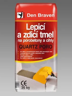Hit Sezóny Lepící a zdící tmel na porobeton a cihly 25kg Quartz PORO DEN BRAVEN 57107QP