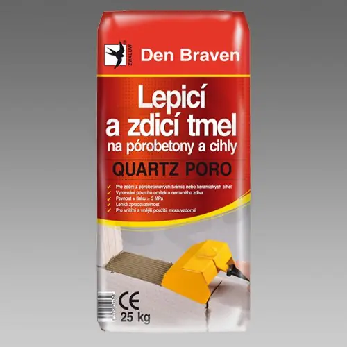 Hit Sezóny Lepící a zdící tmel na porobeton a cihly 25kg Quartz PORO DEN BRAVEN 57107QP