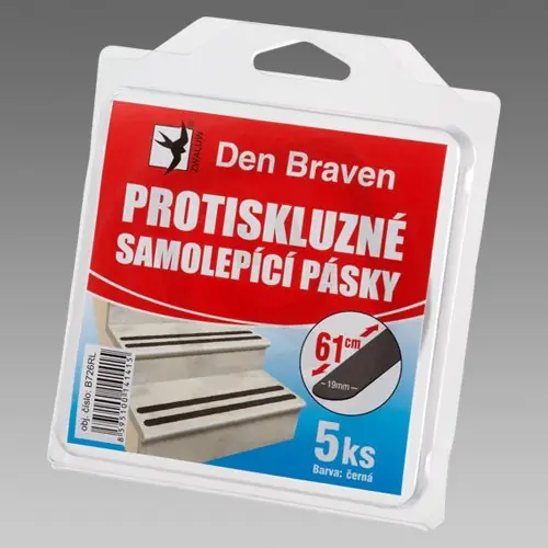 Protiskluzná páska blistr 5 ks 19mm x 61cm černá DEN BRAVEN B726RL Koupit Online