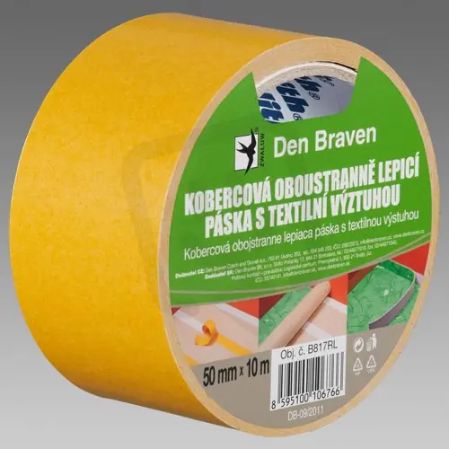 Kober.obou.lepicí páska s TEXT. nosič. 50mmx5m RL (po 80ks) DEN BRAVEN B816RL Akční Nabídka