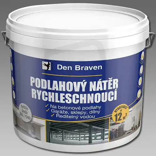 Podlahový nátěr RYCHLESCHNOUCÍ šedý RAL 7040 4 kg DEN BRAVEN T7000 Top Prodej