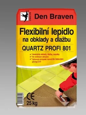 Lepidlo na obklady a dlažbu QUARTZ šedý 25kg C1T DEN BRAVEN 57103DISTYK Ověřený