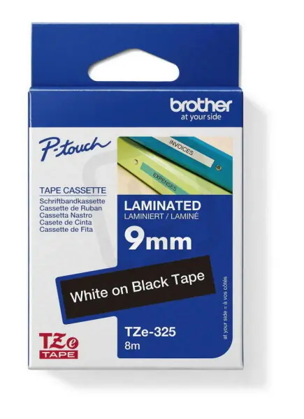 Top Prodej Páska BROTHER TZe-325, černá/bílá (9mm Laminované)