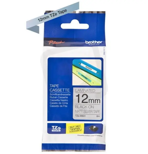 Přímo Od Výrobce Páska BROTHER TZe-M931, stříbrná metalická/černá (12mm, laminované)