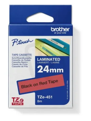 Páska BROTHER TZe-451, červená/ černá (24mm, laminované) Akční Nabídka
