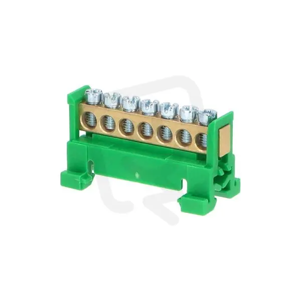 Cenově Výhodný Můstek PE 7 (svorkovnice 7x16mm2) nekrytý IP00 zelený 63A na DIN ELEMAN 1000012