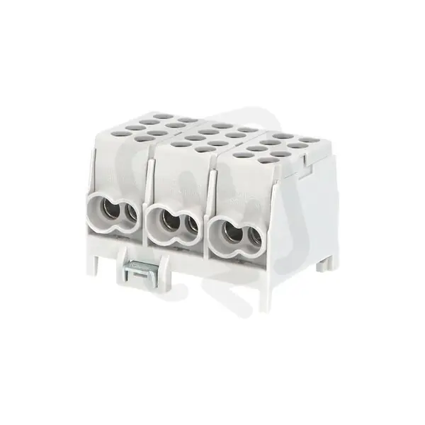 Akce Rozbočovací svorkovnice HLAK 25 3/6 S 100A 3pól. AL/CU IP20 šedá na DIN 1000294
