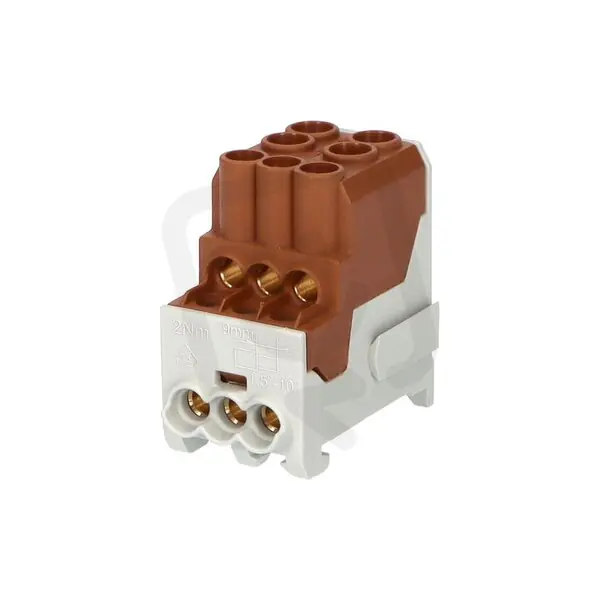 Blok pro rozdělení fází UVB 100 L B 1pól. 101A 1000V hnědý na DIN 1003200 Nejprodávanější