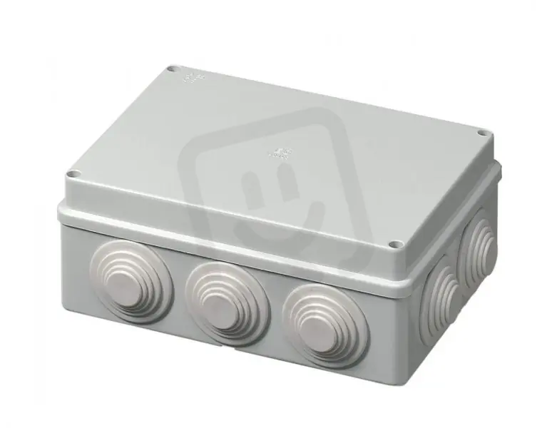 Krabice S-BOX 406, 190x140x70 mm, 10 průchodek, IP55 šedá, kovové šrouby, 650°C Hit Sezóny