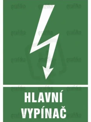 Grafiko 4.6131.SA Nálepka Hlavní vypínač 52x74 zelená Víkendová Akce
