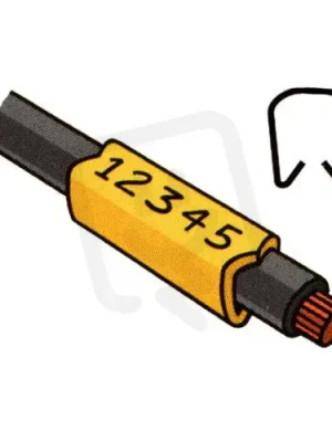 Návlečka žlutá na vodič 5,0-6,2mm (průřez 4,0-5mm2) délka 4mm s potiskem ‘‘A‘‘ Originální