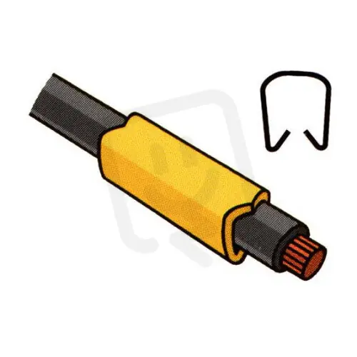 PC 10/12 Návlečka žlutá naVodič o průměru 2,4-3,0mm,délka 12mm,bez potisku Omezená Nabídka