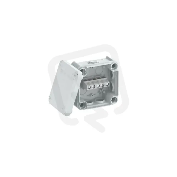 Objednat Nyní OBO T 60 KL Odbočovací krabice se svorkovnicí + vývody 114x114x57 světle šedá