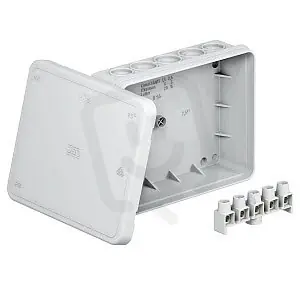 OBO A 18 5 Odbočné krabice se svorkovnicí 125x100x38 světle šedá Polyetylén PE Nejlepší Volba