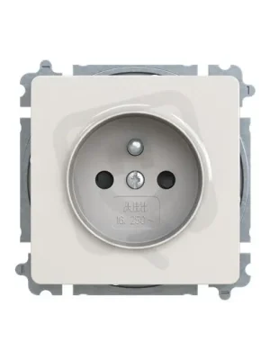 Zásuvka ABB SWING s ochranným kolíkem, s clonkami světle šedá 6619G-A06357 S1 Top Prodej